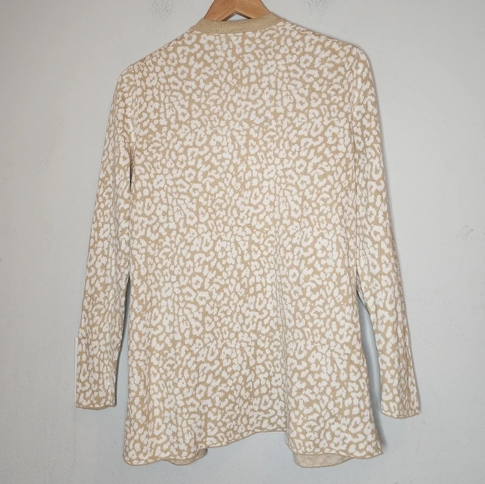 J. CREW Leopard‎ open cardigan sweater. Tan,  cream.  Size small.